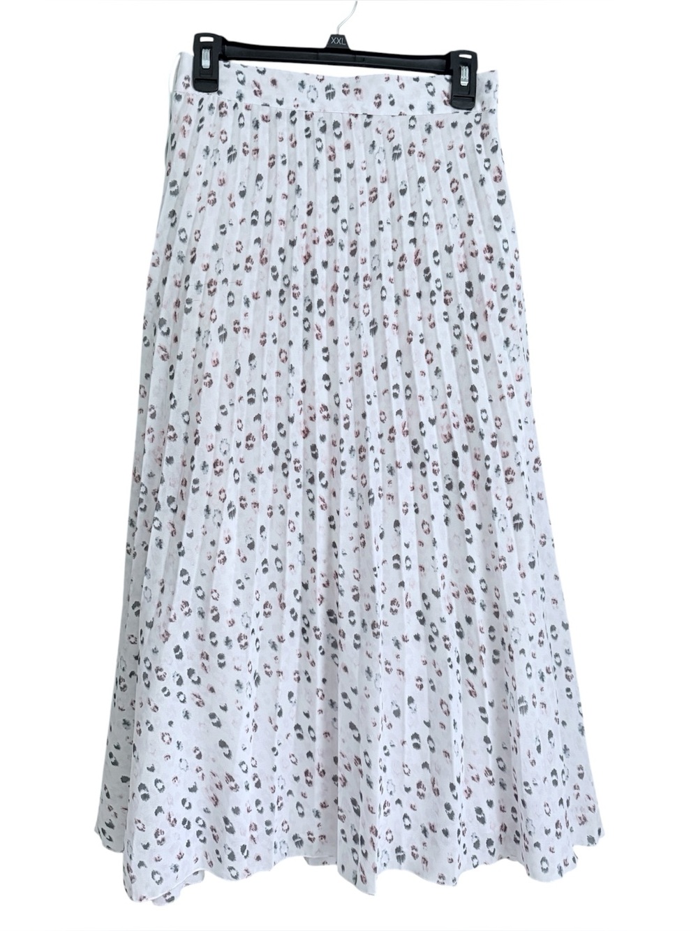 Pleated White with purples Maxi Skirt s.M